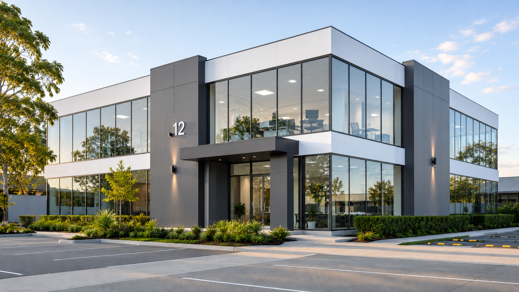 Commercial window tinting on a Brisbane office building