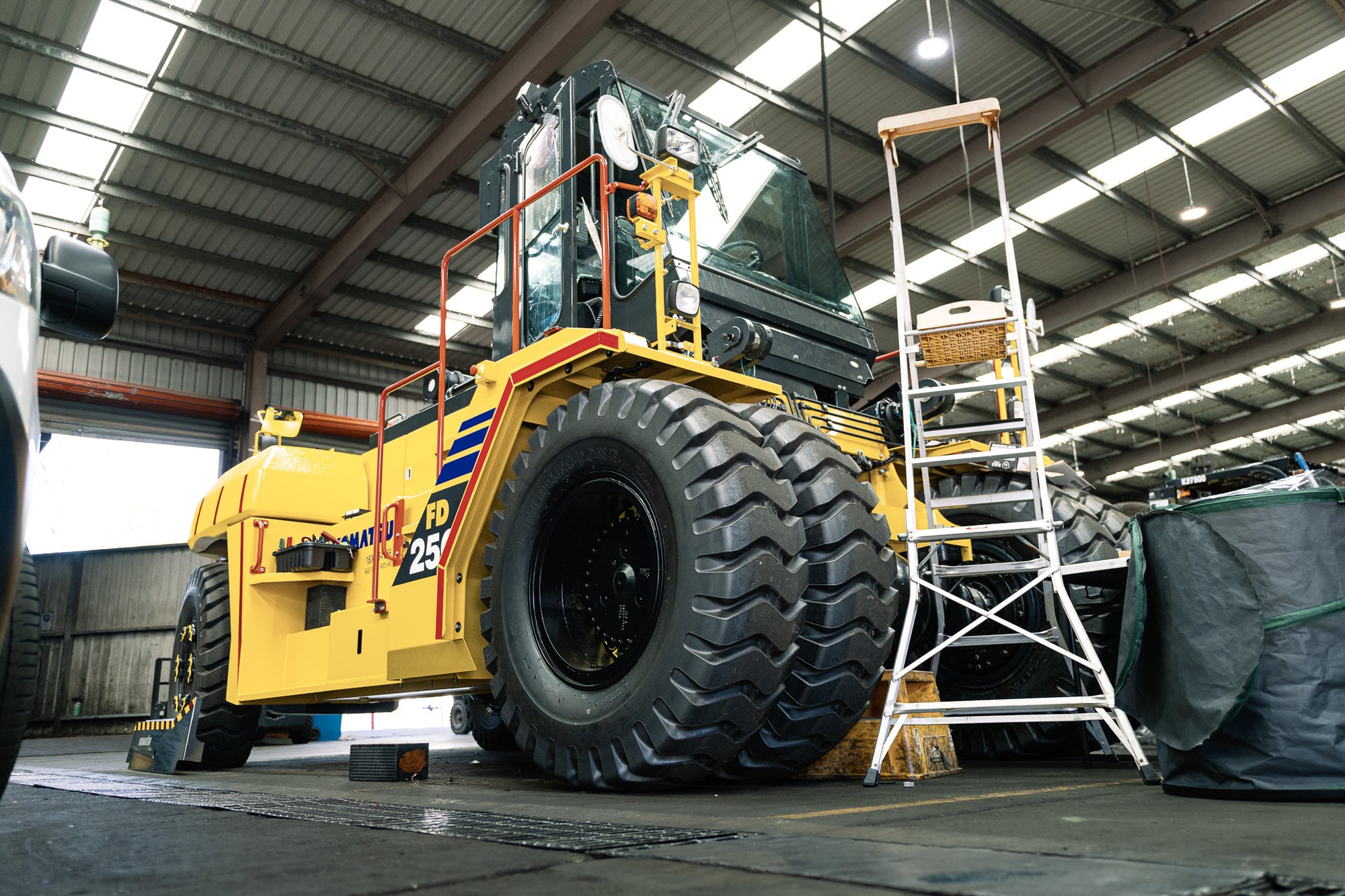 Heavy equipment receiving professional window tinting