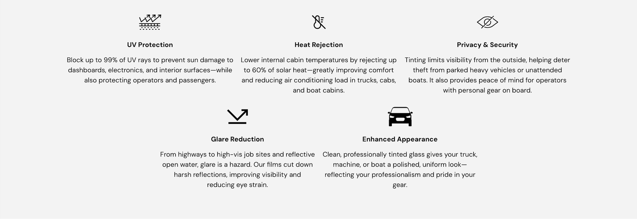 View detailed information about our window tinting services